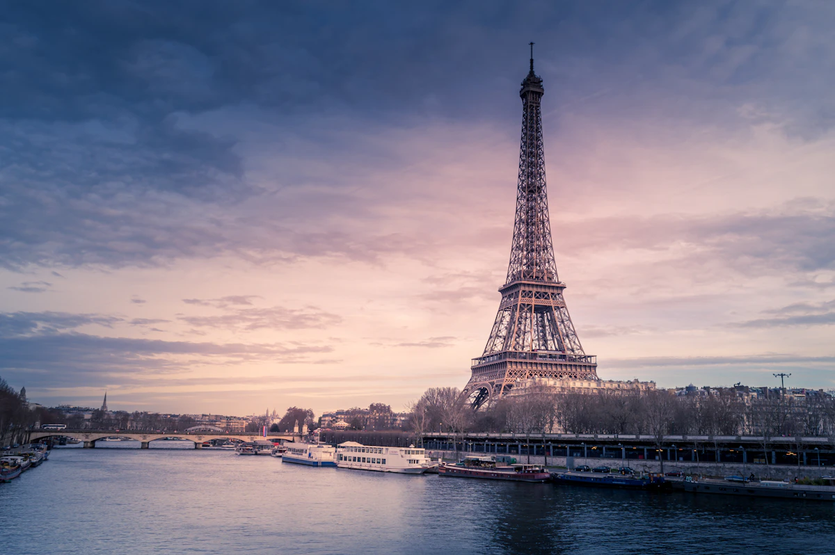 Grand Europe tour Paris Eiffel Tower and Swiss Alpine snow peaks