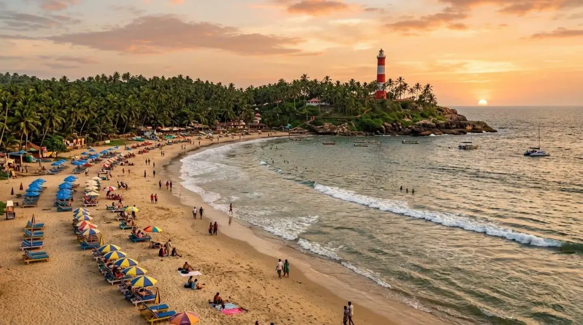 Kovalam Lighthouse Beach Shoreline