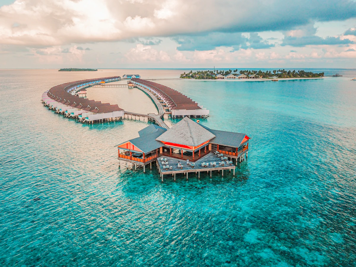 Turquoise Ocean Lagoon Coral Reefs Maldives
