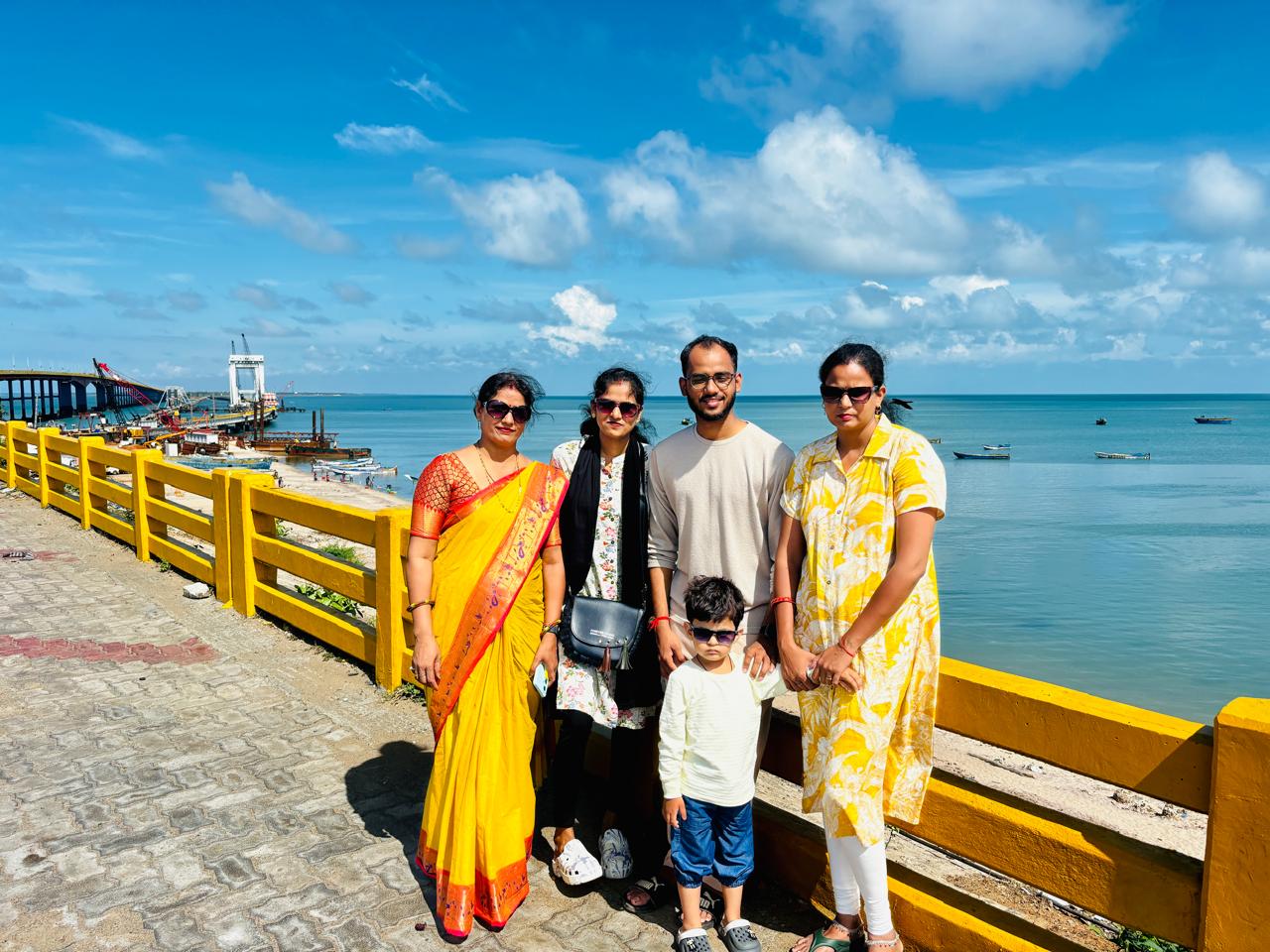 Customer family trip to Rameshwaram with Rithish Tours Madurai